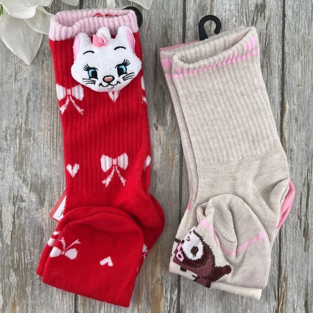 Women’s Hello Kitty & Aristocats Mid-Crew Socks 3-Pair Size 4-10